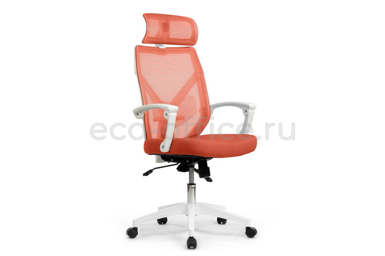 Кресло RV Chair OLIVER W-203 AC Белый пластик / Оранжевая ткань купить в Воронеже