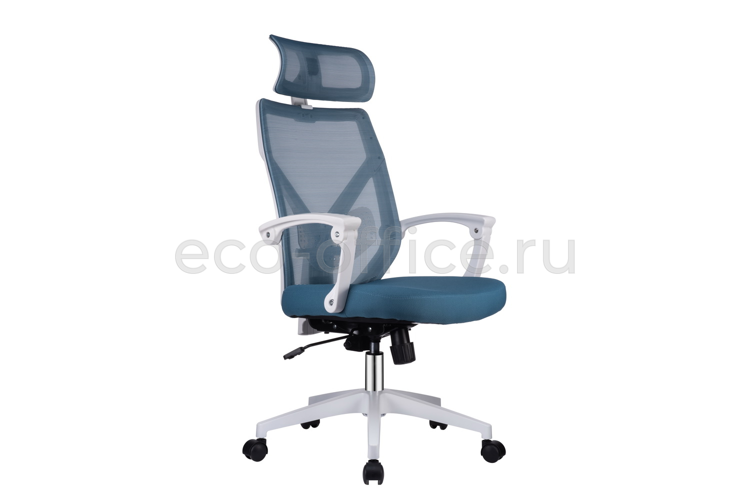 Кресло RV Chair OLIVER W-203 AC Белый пластик / Синяя ткань купить в Воронеже