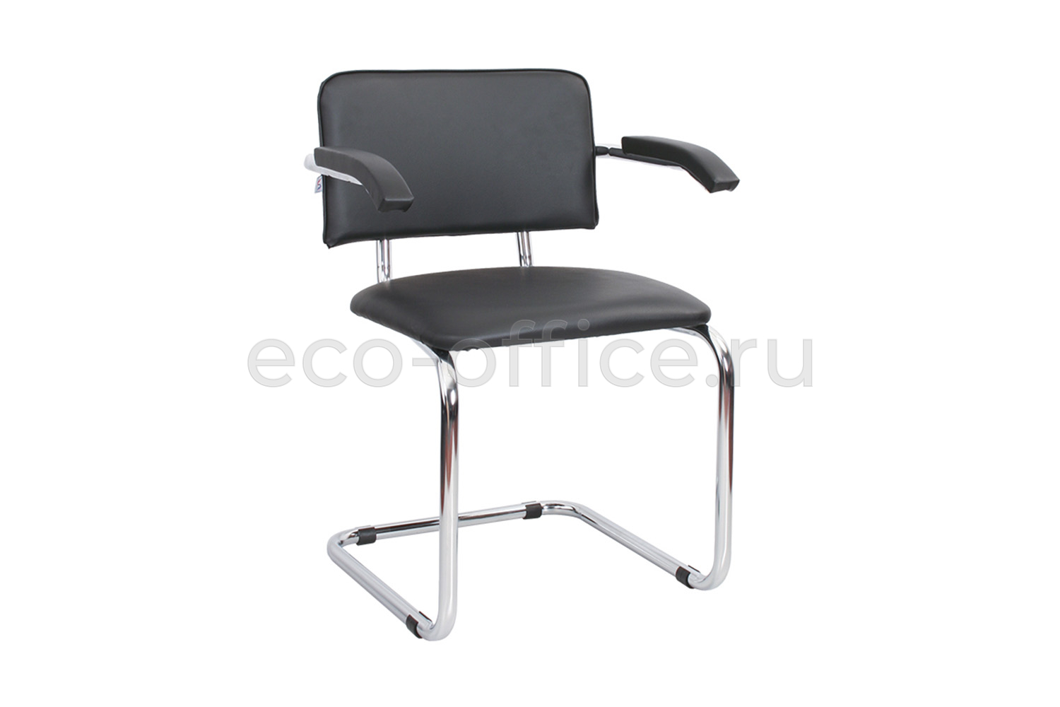 Стул посетителя SYLWIA Chrome ARM 450321/V4 Чёрная экокожа купить в Воронеже