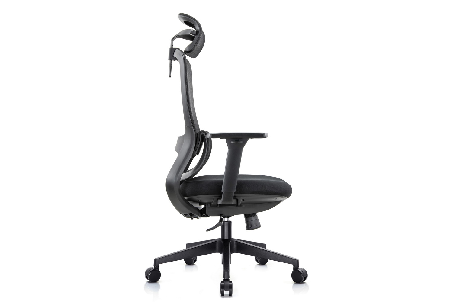 кресло руководителя rv chair skill 6245a чёрная сетка / чёрная ткань фото