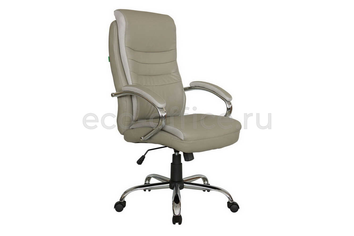 Кресло руководителя RV Chair HOOP 9131 Серо-бежевая экокожа купить в Воронеже