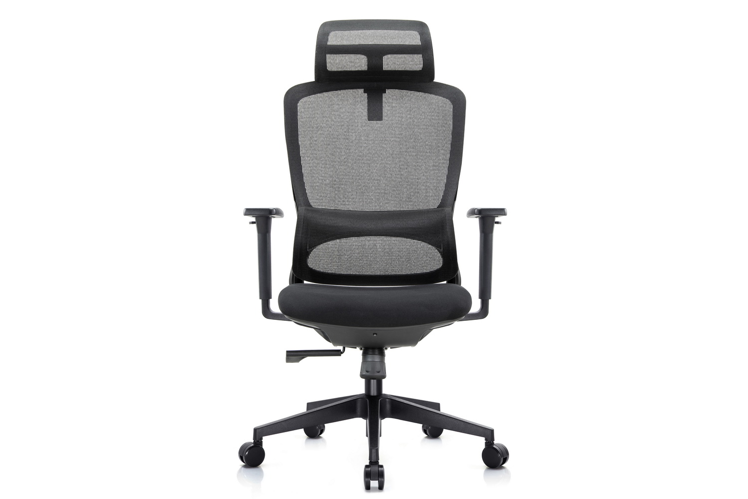 кресло руководителя rv chair skill 6245a чёрная сетка / чёрная ткань фото
