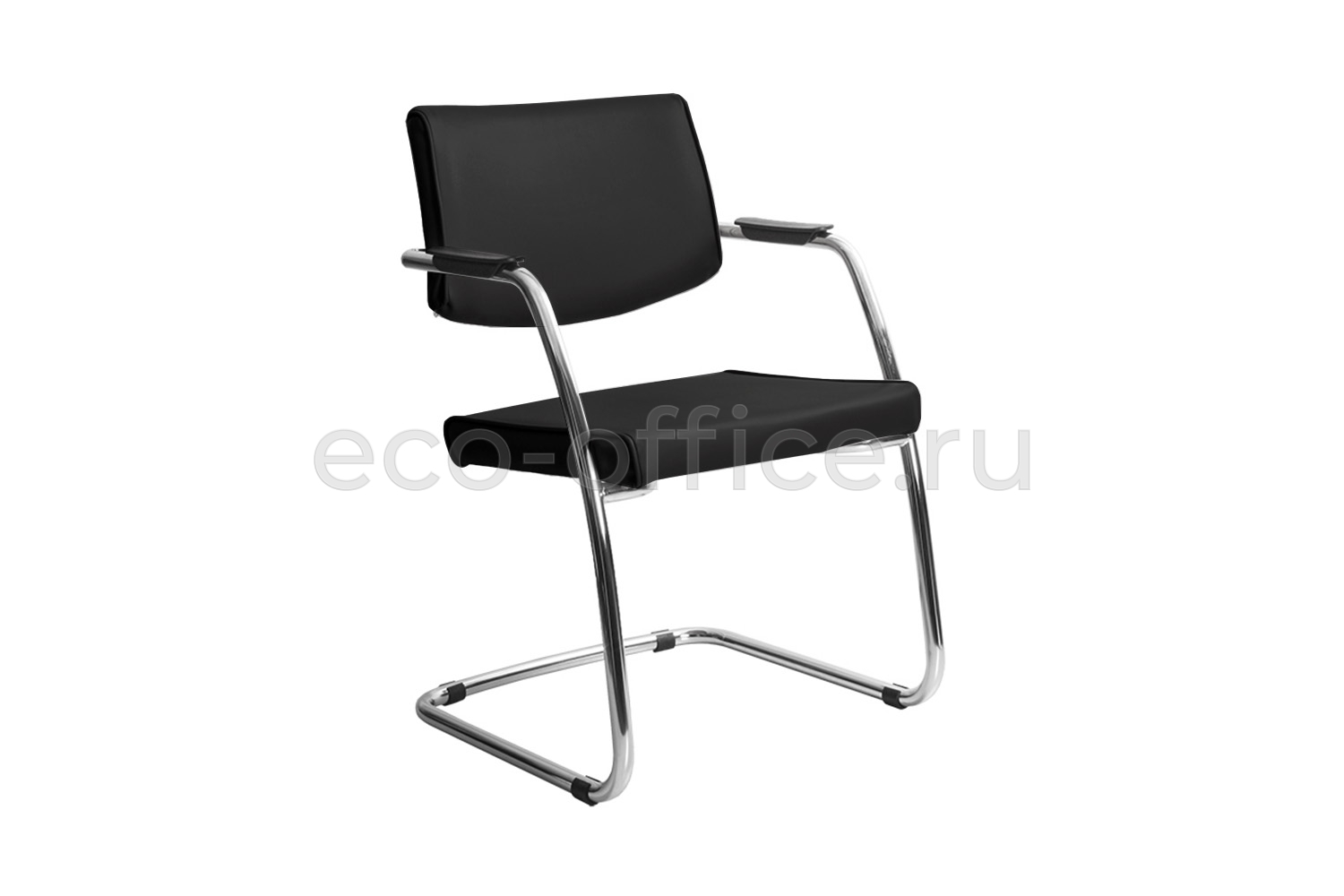 Стул посетителя DELTA PA Chrome 450330-07/V4 Чёрная экокожа купить в Воронеже