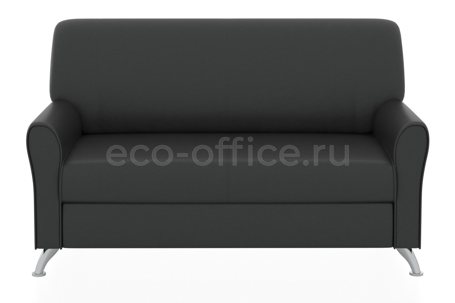 Двухместный диван ЕВРОПА экокожа Euroline 9100 Чёрный купить в Воронеже
