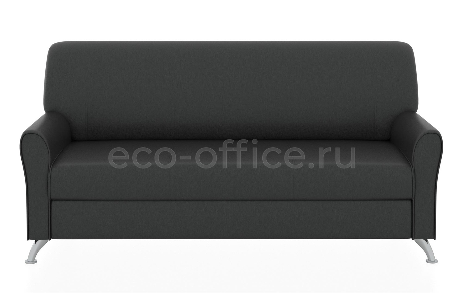 Трехместный диван ЕВРОПА экокожа Euroline 9100 Чёрный купить в Воронеже