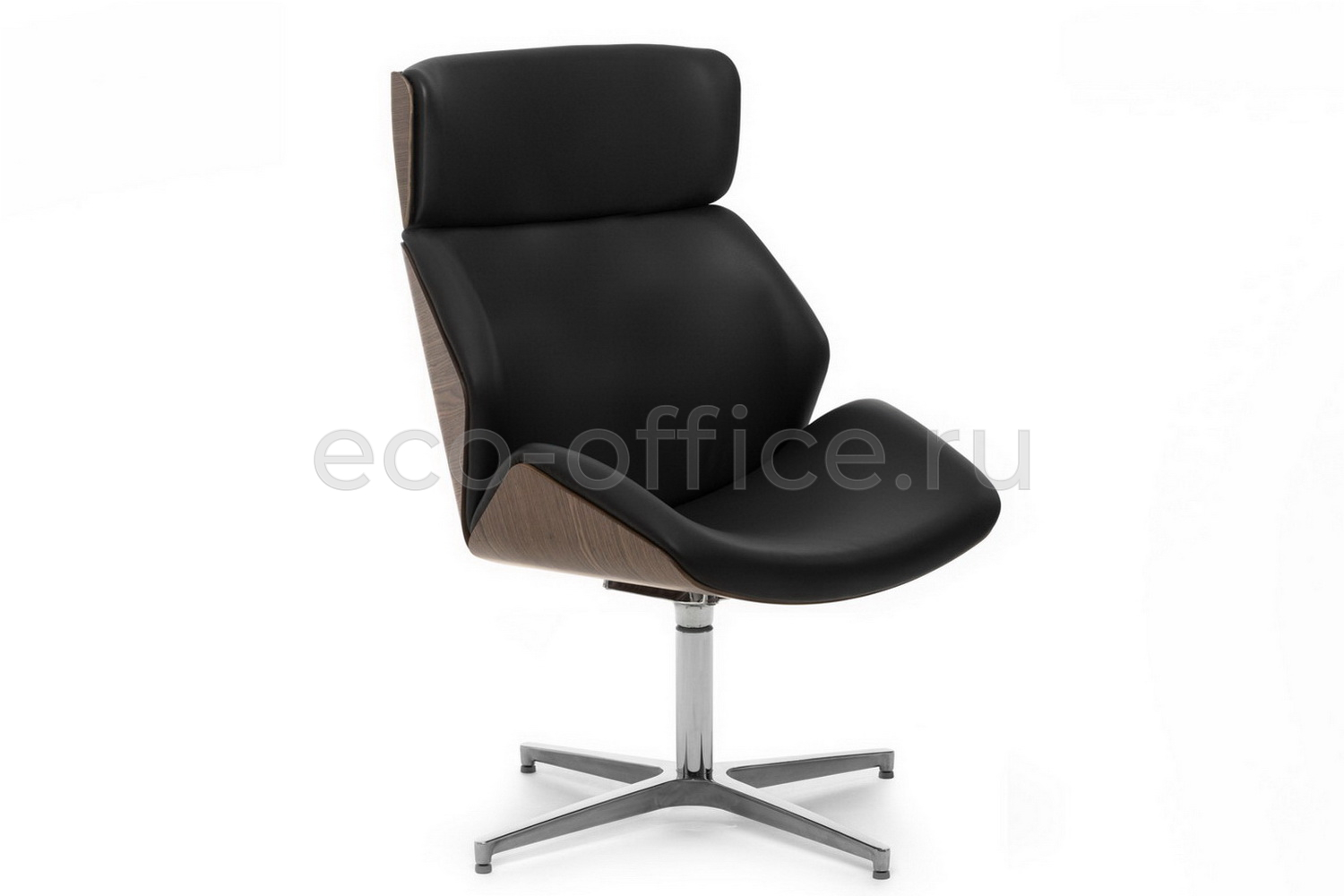 Кресло Profoffice CHARM HIGH WOOD LOUNGE Чёрная кожа купить в Воронеже