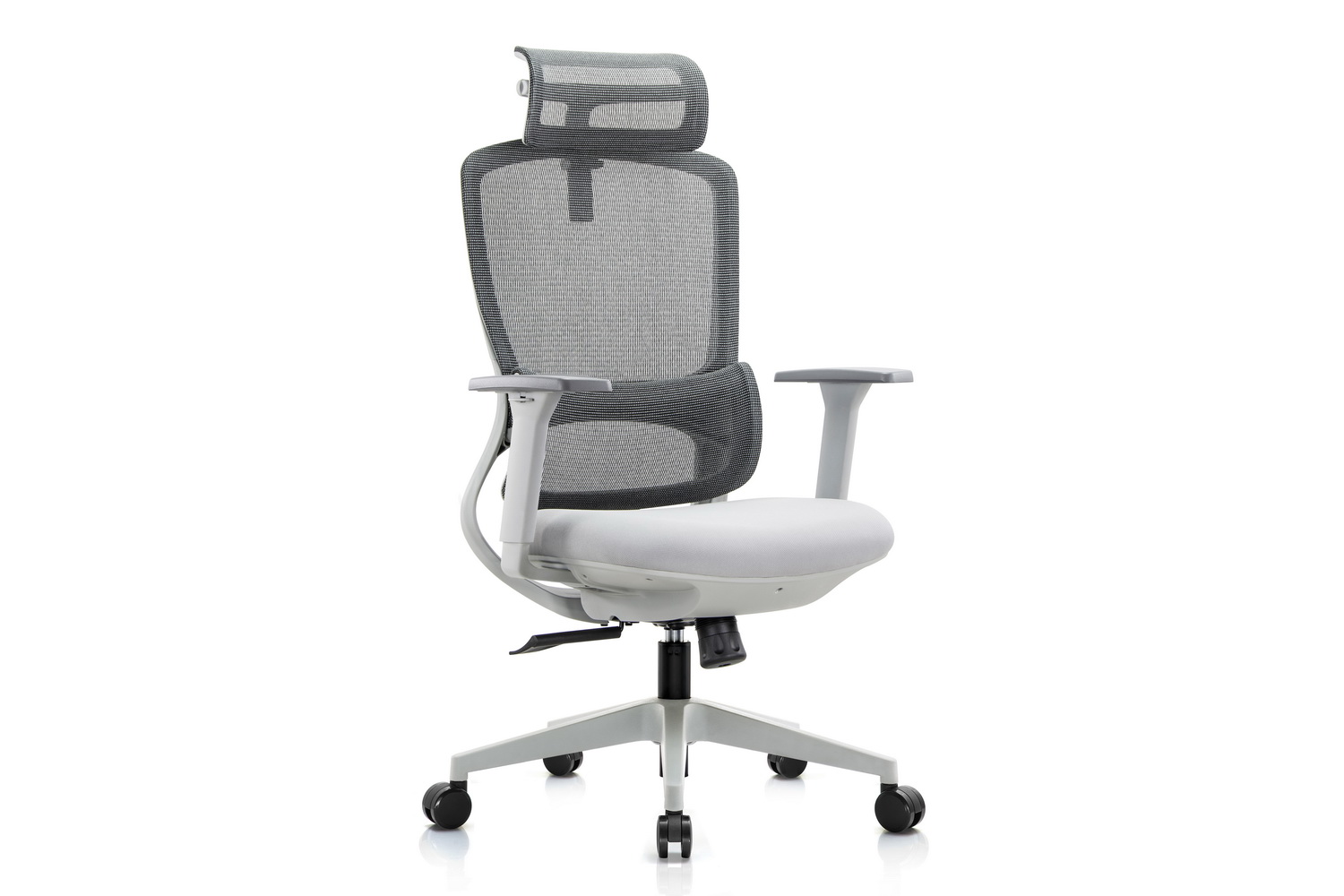 кресло руководителя rv chair skill 6245a-hs серая сетка / серая ткань фото