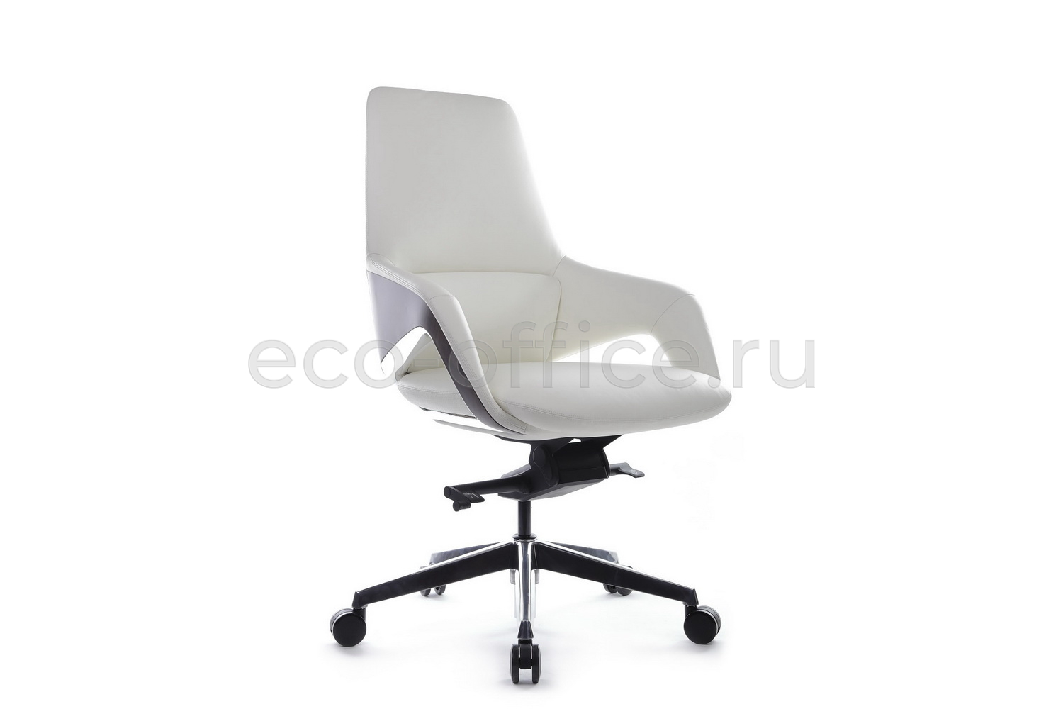 Кресло руководителя RV Design AURA-M FK005-B Белая кожа купить в Воронеже