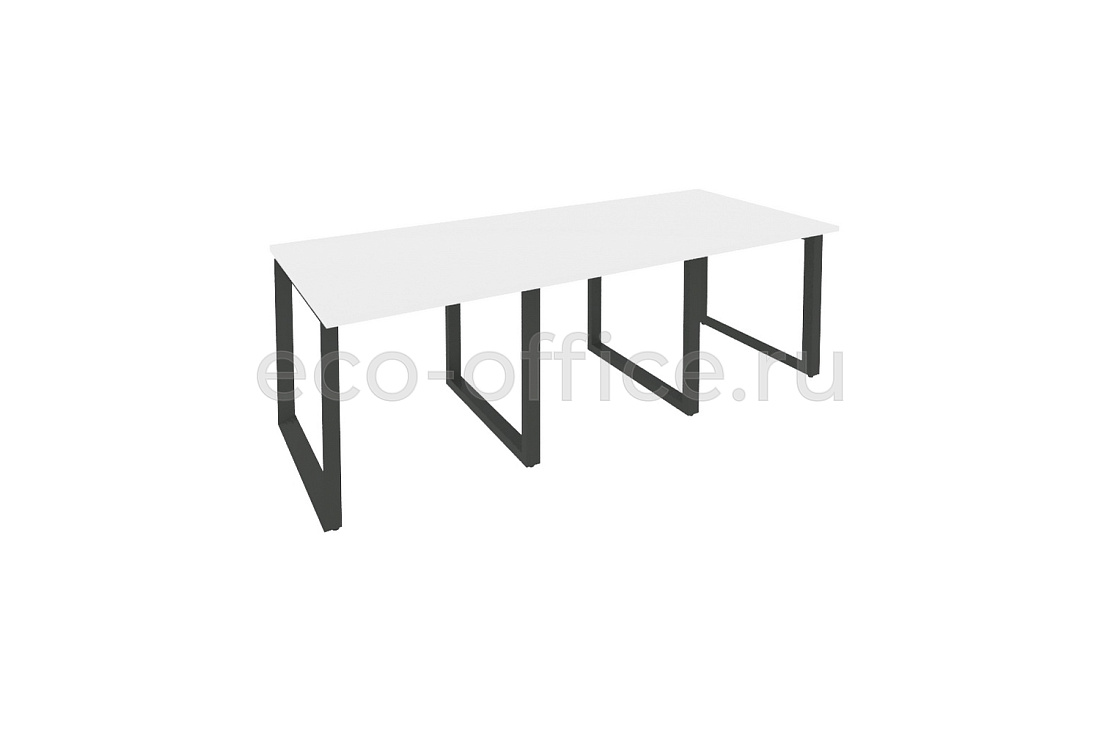 Стол переговорный (3 столешницы) ONIX O.MO-PRG-3.0 Белый Бриллиант / Антрацит металл  купить в Воронеже