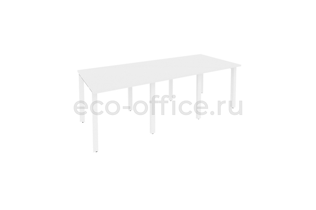 Стол переговорный (3 столешницы) ONIX O.MP-PRG-3.0 Белый Бриллиант / Белый металл  купить в Воронеже