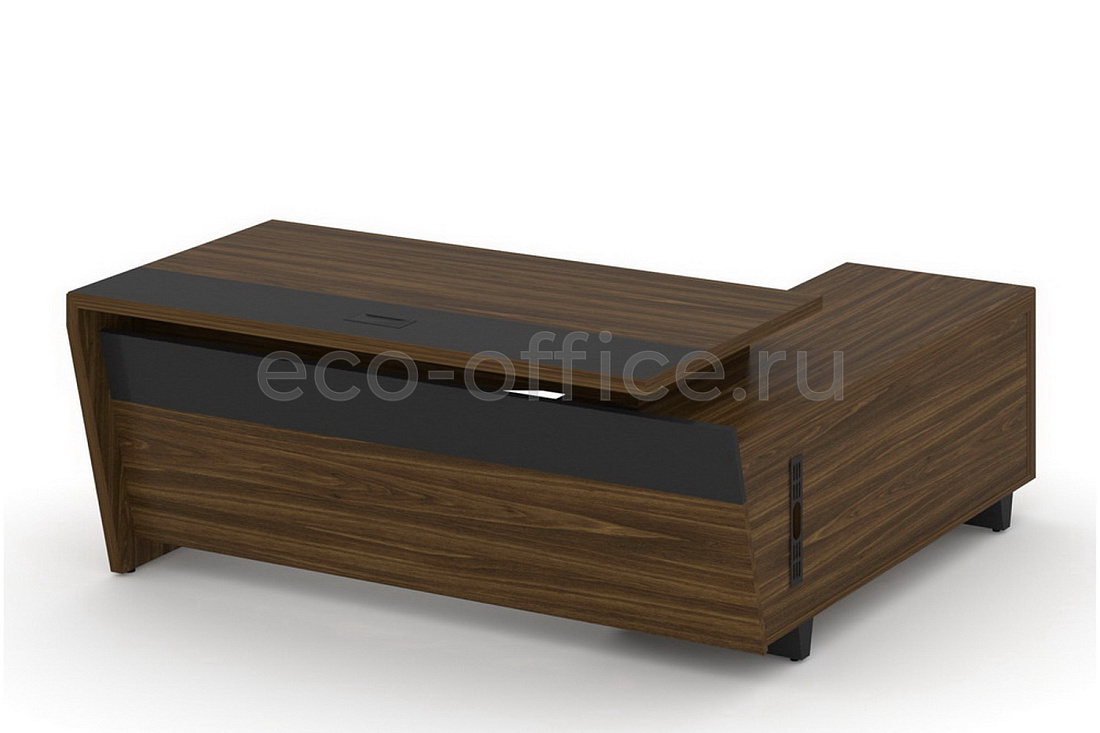 Стол руководителя с опорной тумбой CORNER COR.SRT-18(L) Орех Лоренцо купить в Воронеже