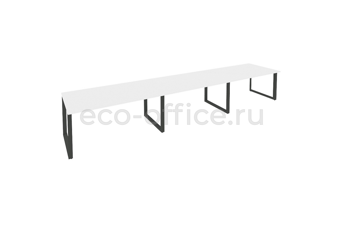 Стол переговорный (3 столешницы) ONIX O.MO-PRG-3.4 Белый Бриллиант / Антрацит металл  купить в Воронеже