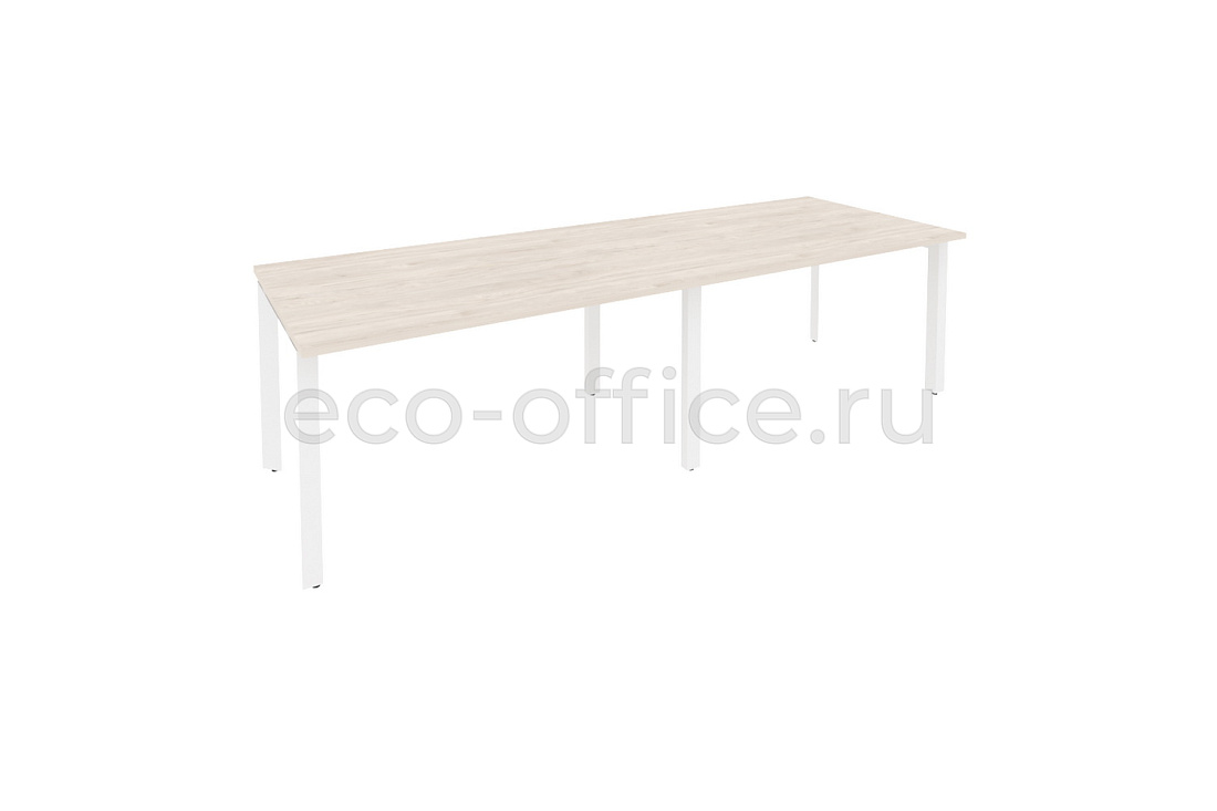 Стол переговорный (2 столешницы) ONIX O.MP-PRG-2.3 Денвер Светлый / Белый металл  купить в Воронеже