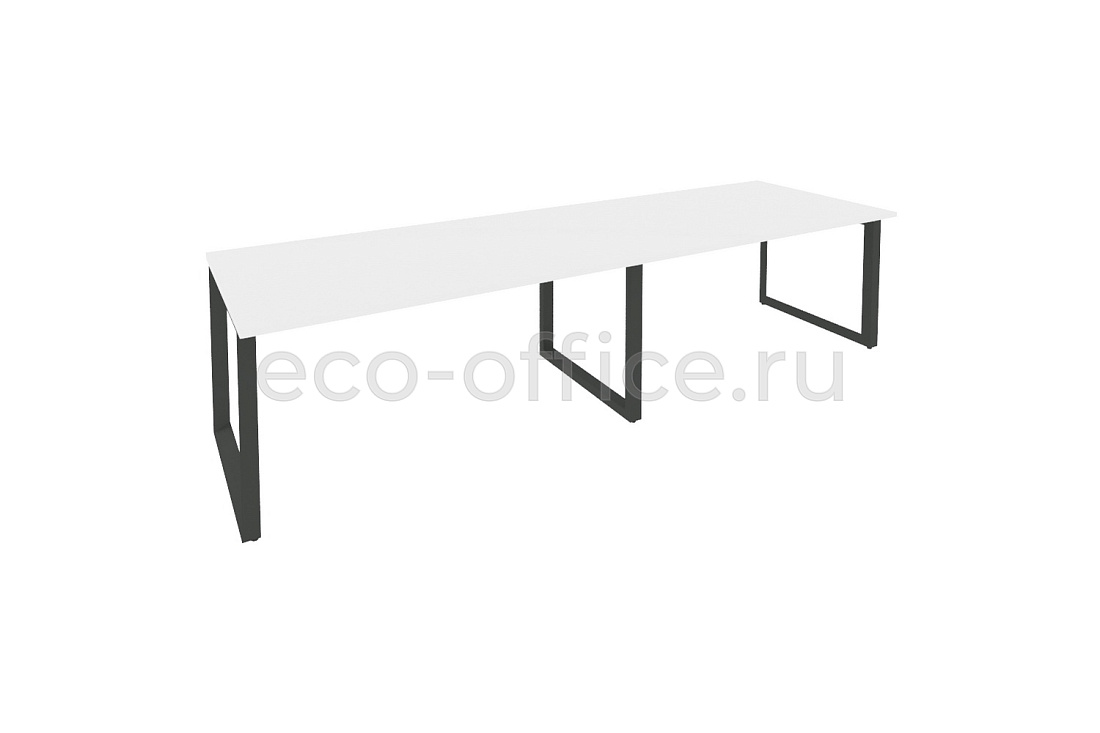 Стол переговорный (2 столешницы) ONIX O.MO-PRG-2.4 Белый Бриллиант / Антрацит металл  купить в Воронеже