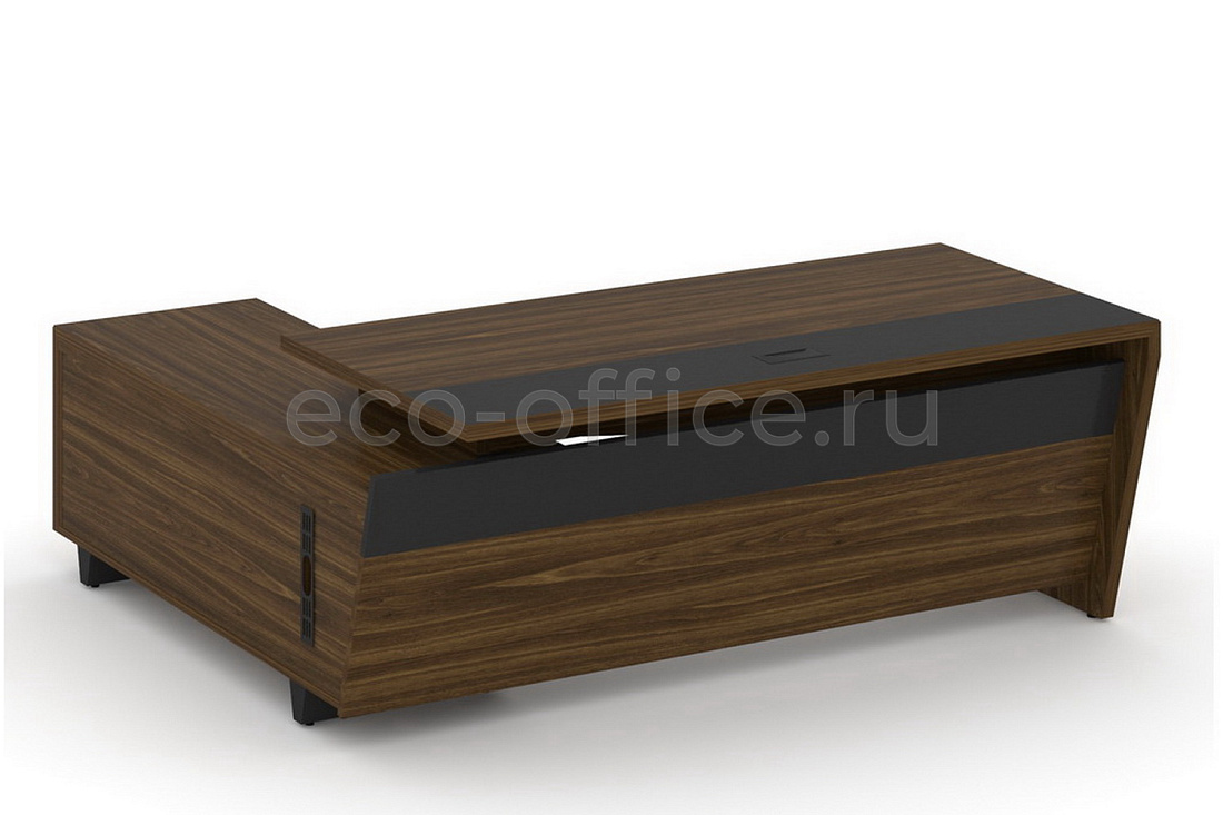 Стол руководителя с опорной тумбой CORNER COR.SRT-20(R) Орех Лоренцо купить в Воронеже
