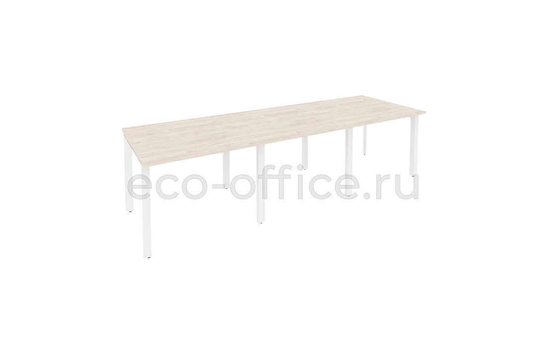 Стол переговорный (3 столешницы) ONIX O.MP-PRG-3.1 Денвер Светлый / Белый металл  купить в Воронеже