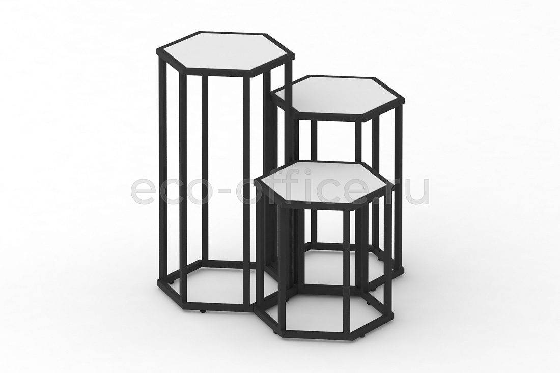 Стол журнальный HEX-450 Белый / Чёрный металл  стоимость