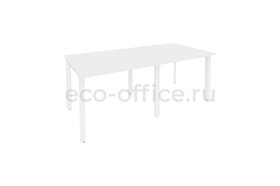 Стол переговорный (2 столешницы) ONIX O.MP-PRG-2.1 Белый Бриллиант / Белый металл  купить в Воронеже