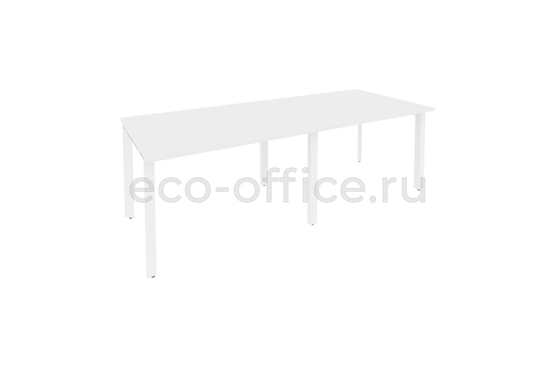 Стол переговорный (2 столешницы) ONIX O.MP-PRG-2.2 Белый Бриллиант / Белый металл  купить в Воронеже