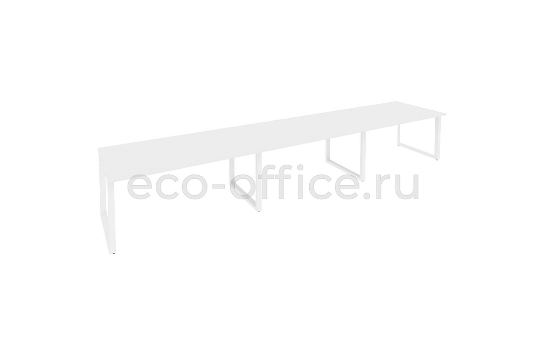 Стол переговорный (3 столешницы) ONIX O.MO-PRG-3.4 Белый Бриллиант / Белый металл  купить в Воронеже