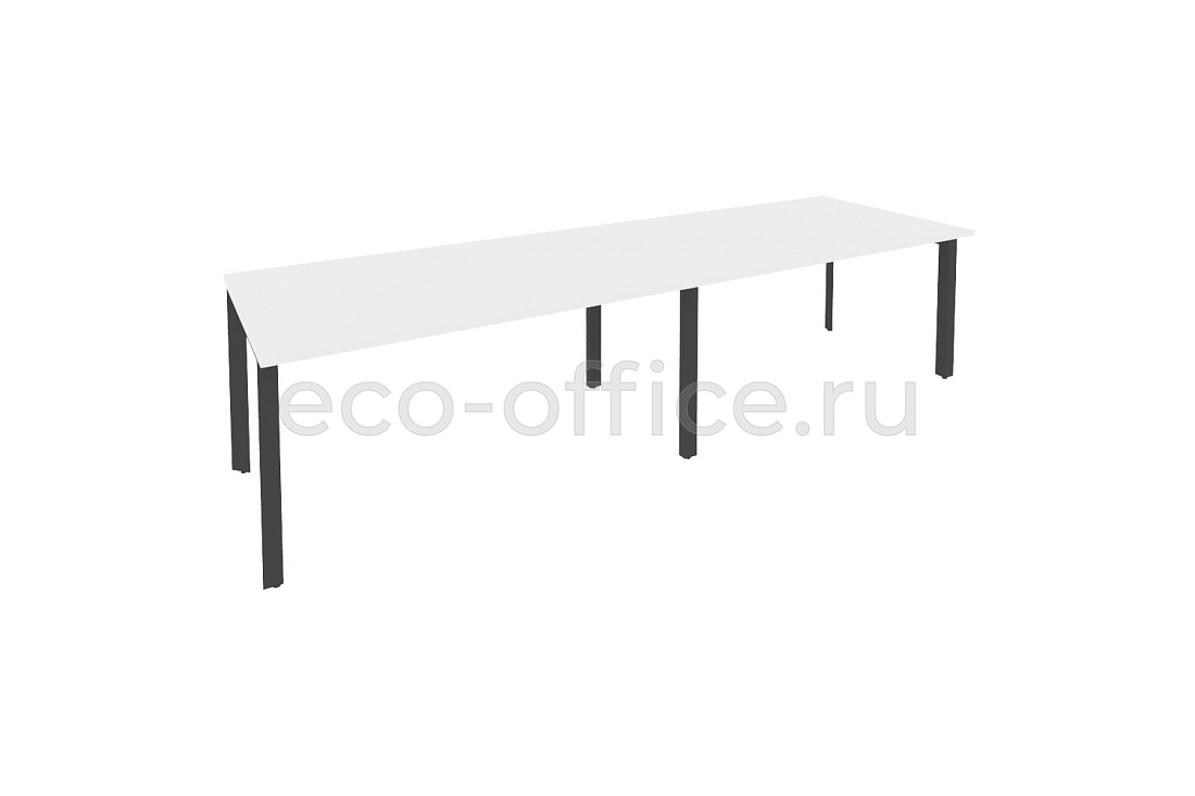 Стол переговорный (2 столешницы) ONIX O.MP-PRG-2.4 Белый Бриллиант / Антрацит металл  купить в Воронеже