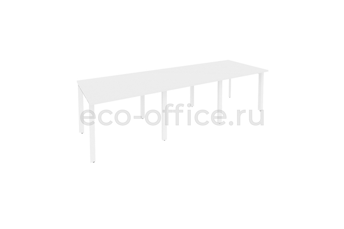 Стол переговорный (3 столешницы) ONIX O.MP-PRG-3.1 Белый Бриллиант / Белый металл  купить в Воронеже