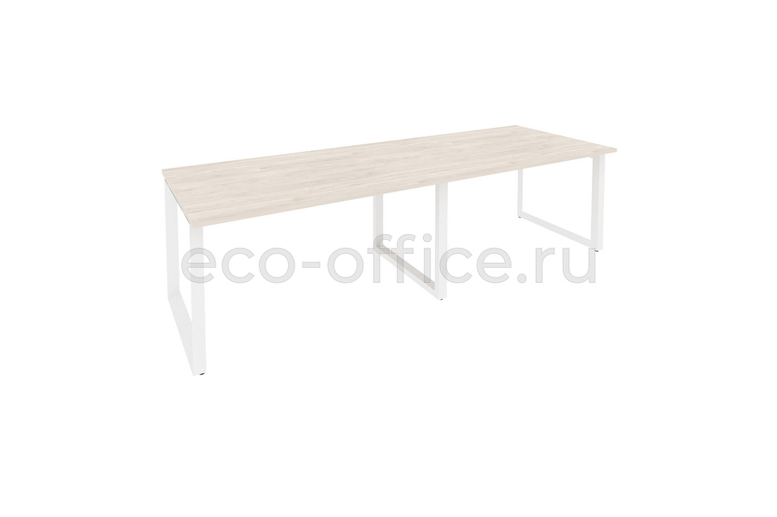 Стол переговорный (2 столешницы) ONIX O.MO-PRG-2.3 Денвер Светлый / Белый металл  купить в Воронеже