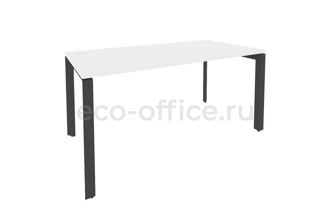 Стол рабочий на П-образном м/к ONIX O.MP-SP-4.8 Белый Бриллиант / Антрацит металл  купить в Воронеже