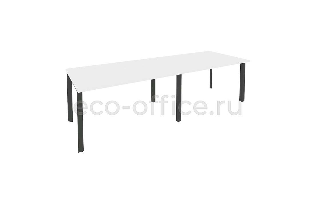 Стол переговорный (2 столешницы) ONIX O.MP-PRG-2.3 Белый Бриллиант / Антрацит металл  купить в Воронеже