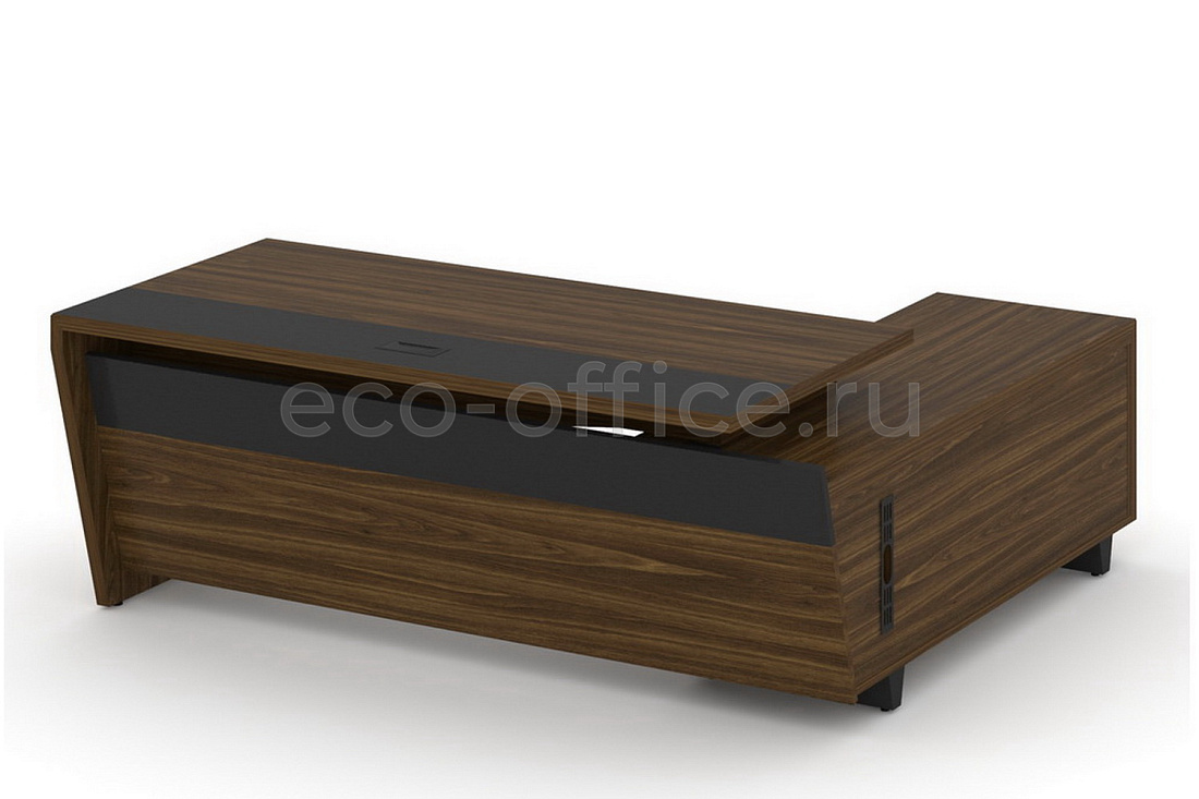 Стол руководителя с опорной тумбой CORNER COR.SRT-20(L) Орех Лоренцо купить в Воронеже