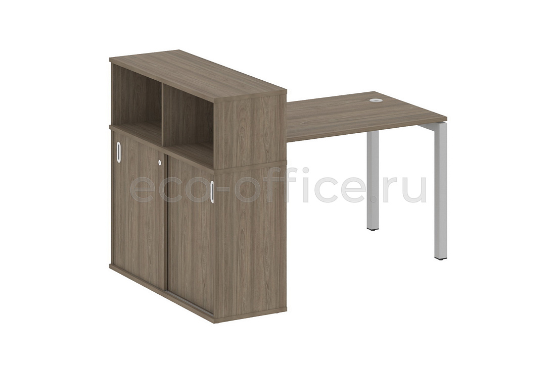Стол письменный с опорным шкафом-купе METAL SYSTEM QUATTRO 5x5 50БП.РС-СШК-3.2 Вяз Благородный / Серый металл купить в Воронеже