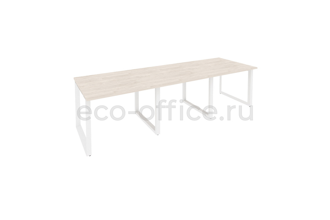 Стол переговорный (3 столешницы) ONIX O.MO-PRG-3.1 Денвер Светлый / Белый металл  купить в Воронеже