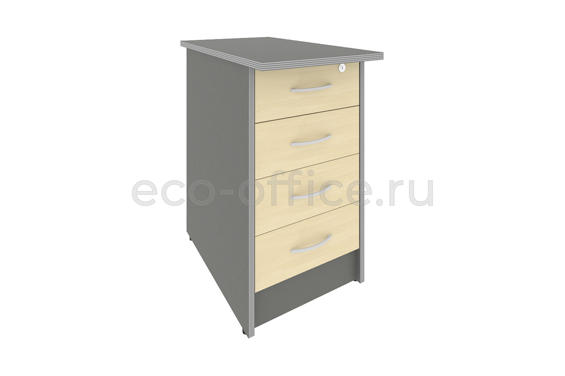 Тумба приставная 4 ящика RIVA А.ТП-4.2F-S Клён-металлик купить в Воронеже