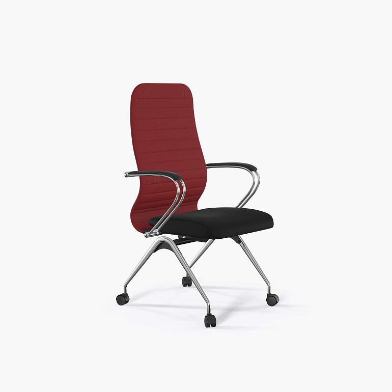 офисный стул sit 8 b2-10k - umf(x1) /uh02/wh00/k3cl(f53.w01) (красный-черный) фото