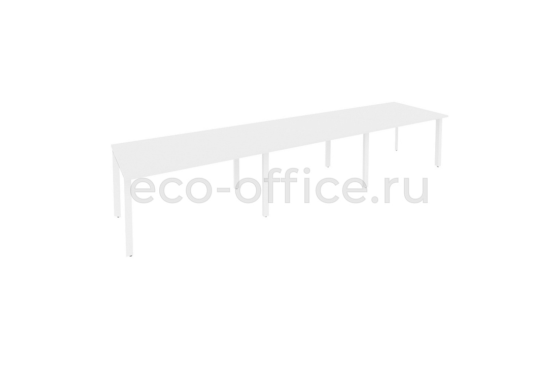 Стол переговорный (3 столешницы) ONIX O.MP-PRG-3.3 Белый Бриллиант / Белый металл  купить в Воронеже