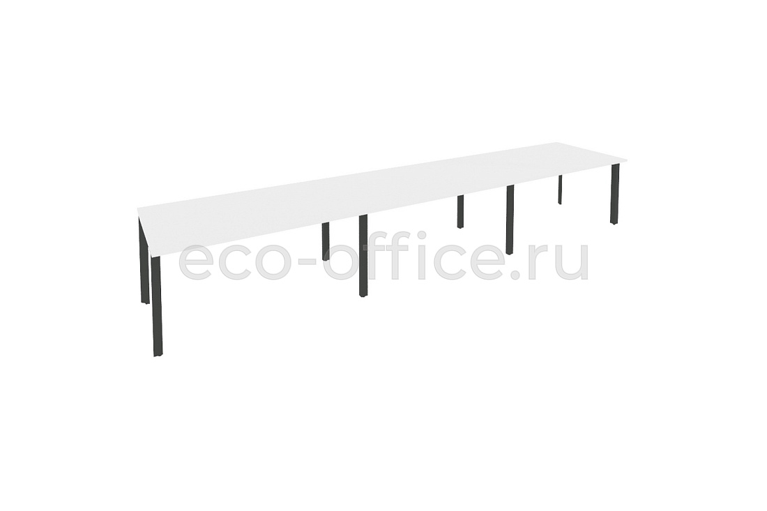 Стол переговорный (3 столешницы) ONIX O.MP-PRG-3.4 Белый Бриллиант / Антрацит металл  купить в Воронеже