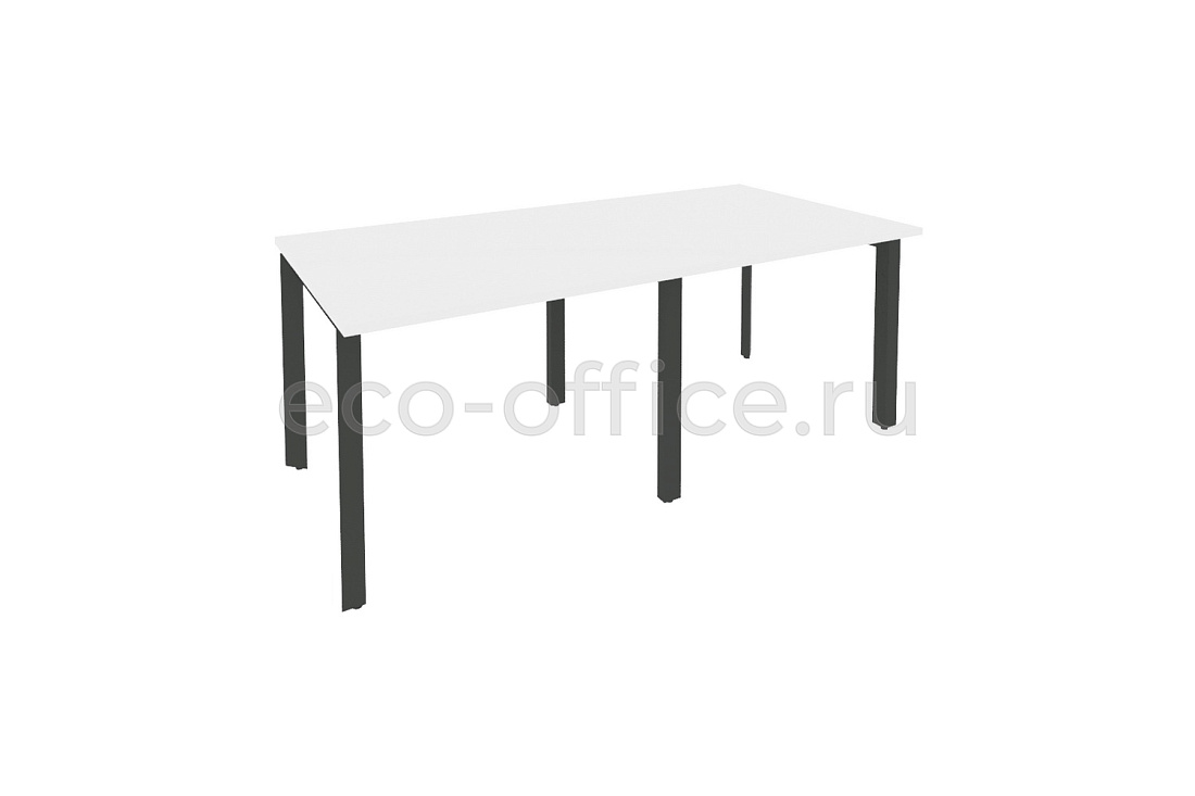 Стол переговорный (2 столешницы) ONIX O.MP-PRG-2.1 Белый Бриллиант / Антрацит металл  купить в Воронеже