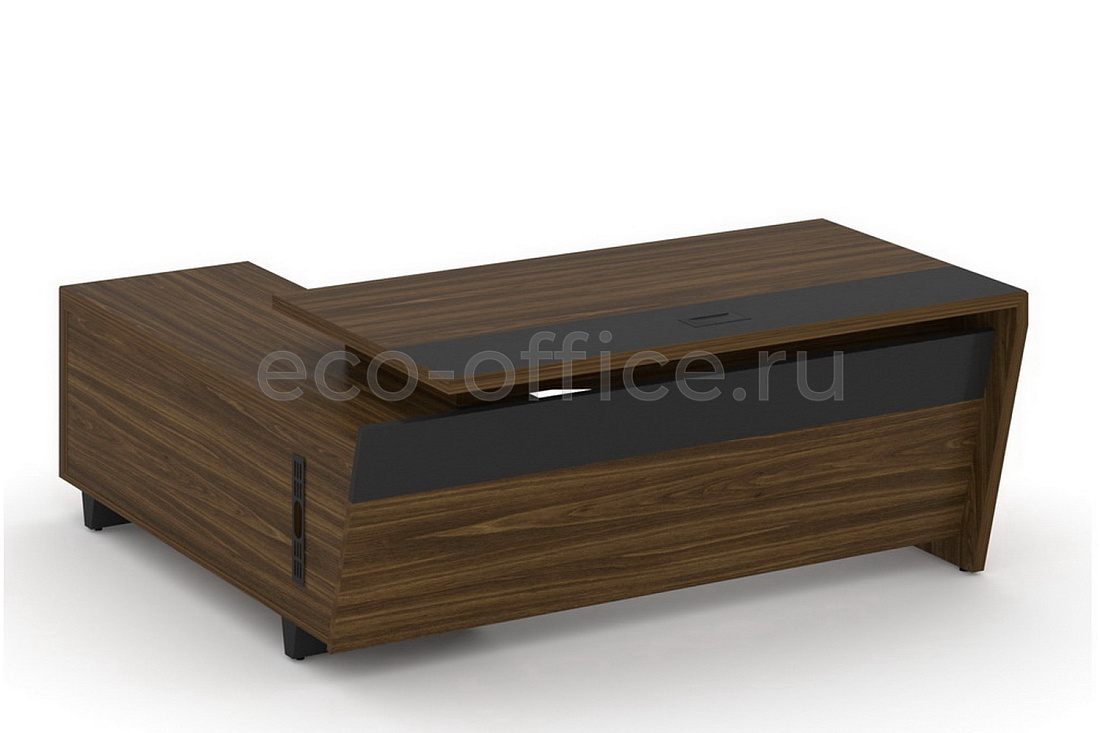 Стол руководителя с опорной тумбой CORNER COR.SRT-18(R) Орех Лоренцо купить в Воронеже