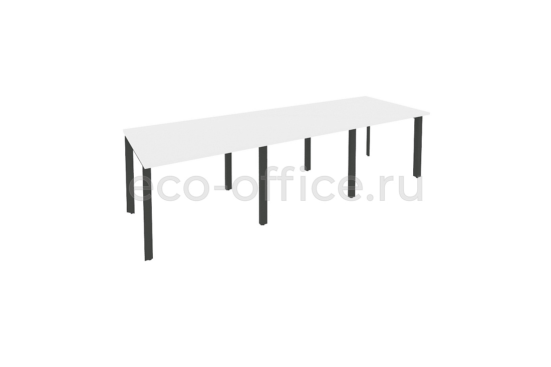 Стол переговорный (3 столешницы) ONIX O.MP-PRG-3.1 Белый Бриллиант / Антрацит металл  купить в Воронеже
