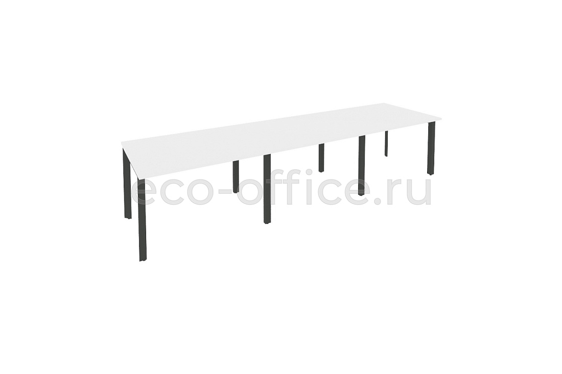 Стол переговорный (3 столешницы) ONIX O.MP-PRG-3.2 Белый Бриллиант / Антрацит металл  купить в Воронеже