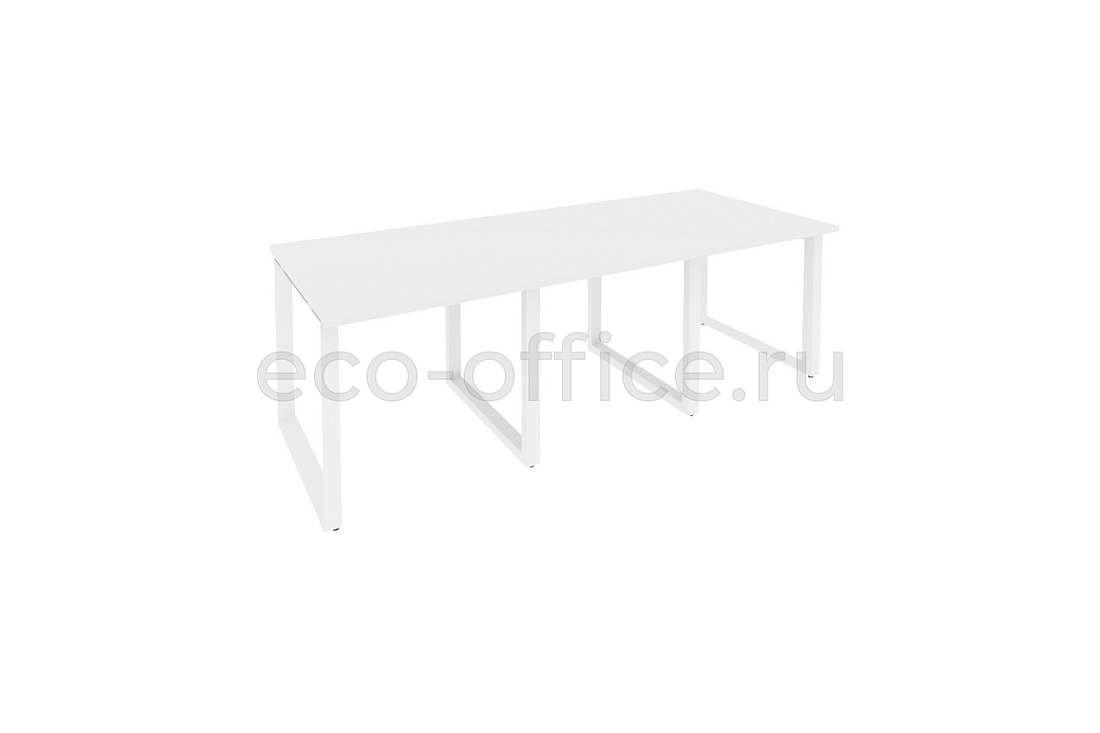 Стол переговорный (3 столешницы) ONIX O.MO-PRG-3.0 Белый Бриллиант / Белый металл  купить в Воронеже