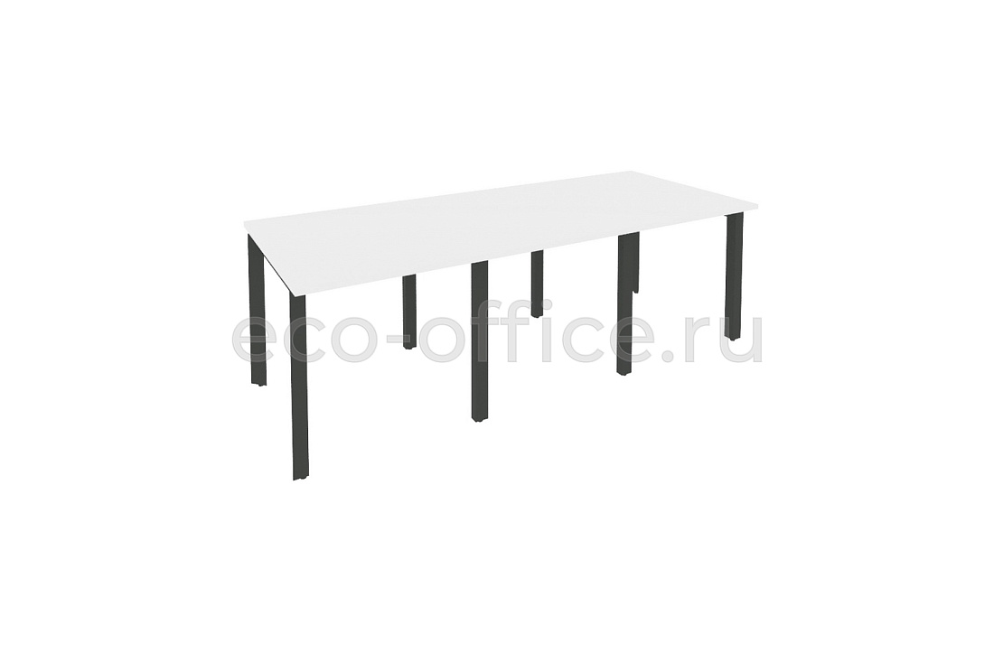 Стол переговорный (3 столешницы) ONIX O.MP-PRG-3.0 Белый Бриллиант / Антрацит металл  купить в Воронеже