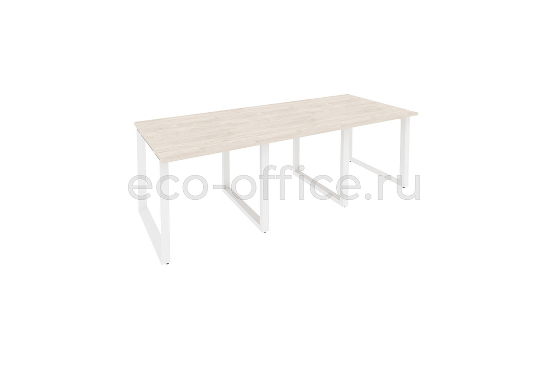 Стол переговорный (3 столешницы) ONIX O.MO-PRG-3.0 Денвер Светлый / Белый металл  купить в Воронеже
