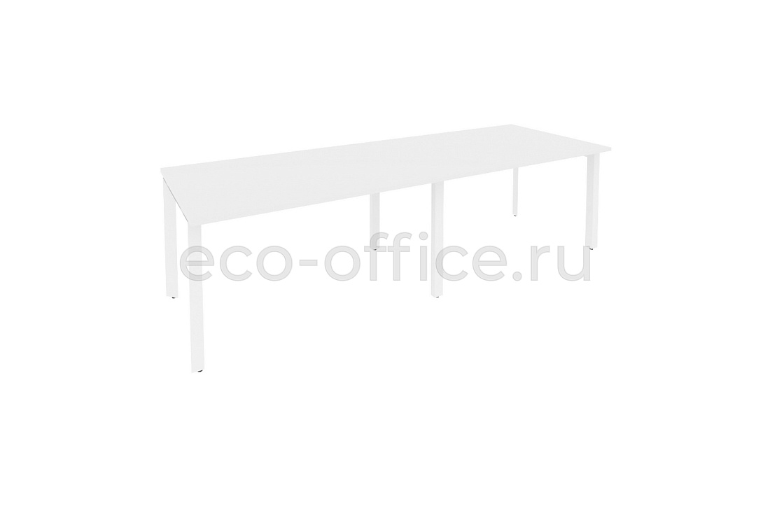 Стол переговорный (2 столешницы) ONIX O.MP-PRG-2.3 Белый Бриллиант / Белый металл  купить в Воронеже