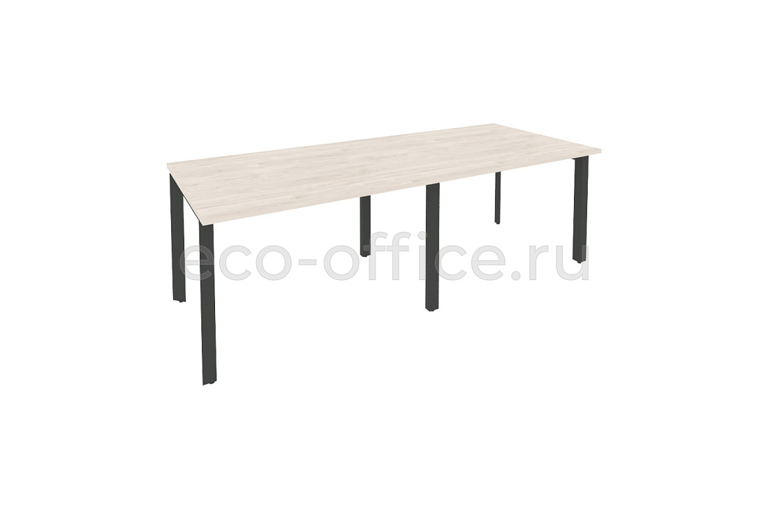 Стол переговорный (2 столешницы) ONIX O.MP-PRG-2.2 Денвер Светлый / Антрацит металл купить в Воронеже