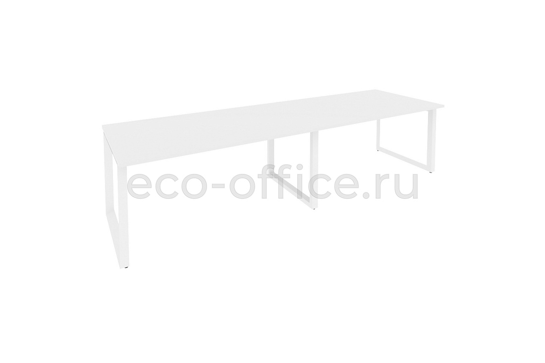 Стол переговорный (2 столешницы) ONIX O.MO-PRG-2.4 Белый Бриллиант / Белый металл  купить в Воронеже