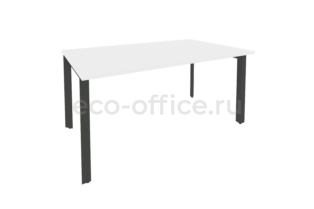 Стол переговорный (1 столешница) ONIX O.MP-PRG-1.4 Белый Бриллиант / Антрацит металл  купить в Воронеже