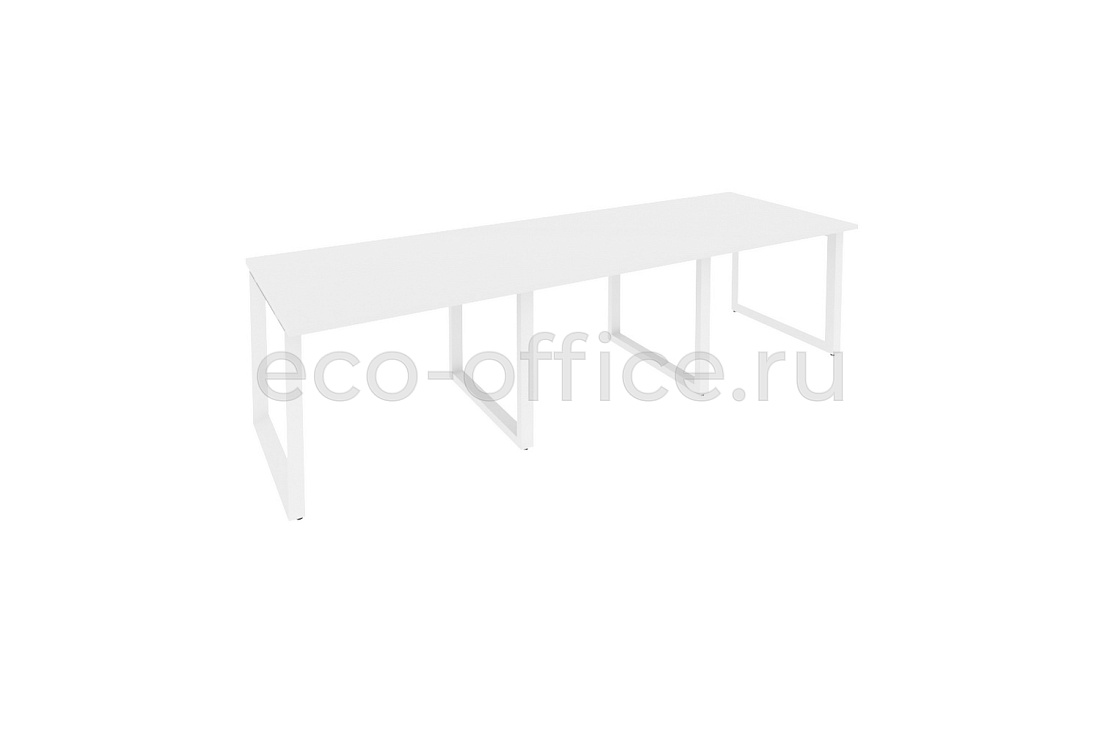 Стол переговорный (3 столешницы) ONIX O.MO-PRG-3.1 Белый Бриллиант / Белый металл  купить в Воронеже