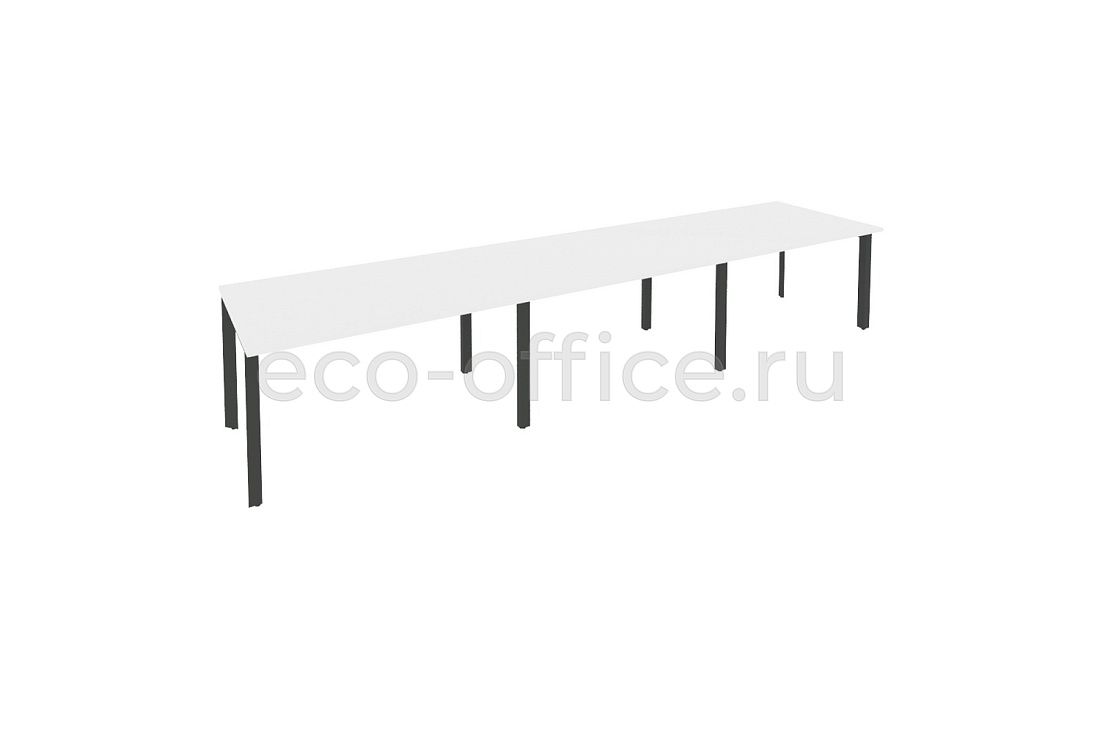 Стол переговорный (3 столешницы) ONIX O.MP-PRG-3.3 Белый Бриллиант / Антрацит металл  купить в Воронеже