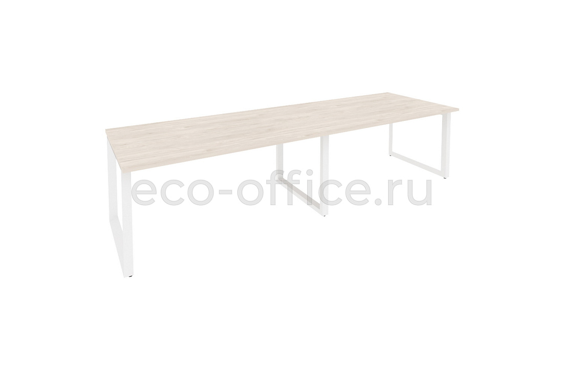 Стол переговорный (2 столешницы) ONIX O.MO-PRG-2.4 Денвер Светлый / Белый металл  купить в Воронеже